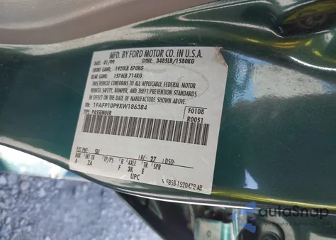 1999 Ford Escort Lx from USA, damaged, VIN 1FAFP10P9XW186384